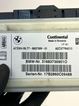 6837359 MODUL AIRBAG BMW 4 CABRIO F33 F83 440 I 240KW