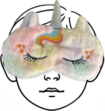 МАСКА ДЛЯ СПАНИЯ ДЛЯ ГЛАЗ РАССЛАБЛЯЮЩАЯ ЕДИНОРОГ РОЗОВЫЙ ПЛЮШ