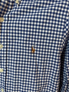 Koszula w kratkę Ralph Lauren niebieska z logiem S