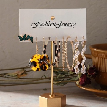 Vintage Pearl Butterfly Leopard Earring Set G