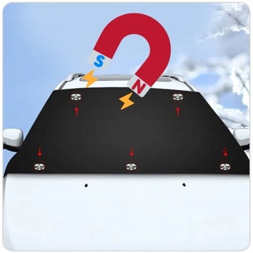 Mata antyszronowa anty sniegowa na szybę z magnesami 170x120cm + uszy