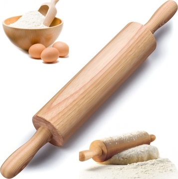 WAŁEK DO CIASTA DREWNIANY DUŻY KUCHENNY SOLIDNY