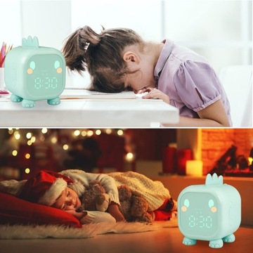 BUDZIK ZEGAR KONTROLA GŁOSU Z LAMPKA NOCNA TERMOMETR 6 DŹWIĘKI