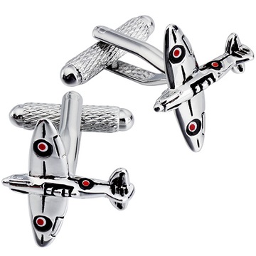 Spinki do mankietów - Zestaw prezentowy Samoloty - Spitfire dla Lotnika