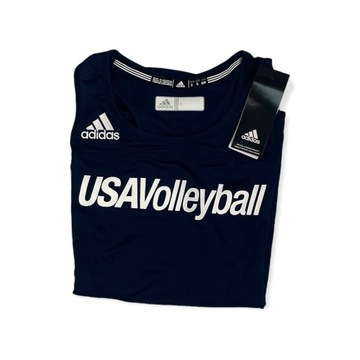 Темно-синяя женская футболка Adidas USA VOLLEYBALL S