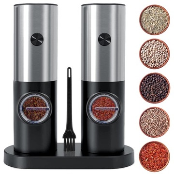 НАБОР ЭЛЕКТРИЧЕСКОЙ МЕЛЬНИЦЫ ДЛЯ СОЛИ, ПЕРЦА, 2 ШТ., 70 МЛ, 25 Вт, USB