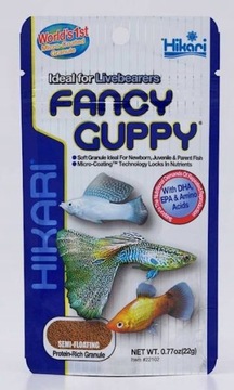 HIKARI FANCY GUPPY 22G GRANULAT DLA GUPIKA GUPIK ŻYWORÓDKI