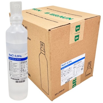 Сіль фізіологічна 0,9% NaCl B.BRAUN ECOLAV ==> 20 X 250 мл