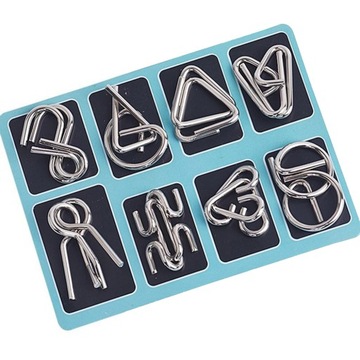 ZESTAW METALOWYCH PUZZLI IQ TEST 8 SZT