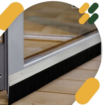 LISTWA SZCZOTKOWA DRZWIOWA 6 CM DO DRZWI PRZYKRĘCANA 1 METR USZCZELNIAJĄCA