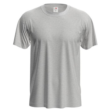 Klasyczna koszulka T-shirt bawełna krótki rękaw szara 155 g pod nadruk XL