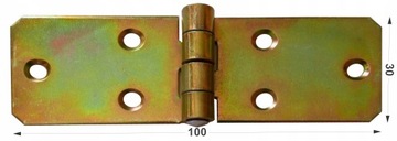 ПЕТЛИ СТРОИТЕЛЬНЫЕ НАКЛАДНЫЕ ДЛЯ ДВЕРЕЙ 30 х 100 ОЦИНКОВАННЫЕ