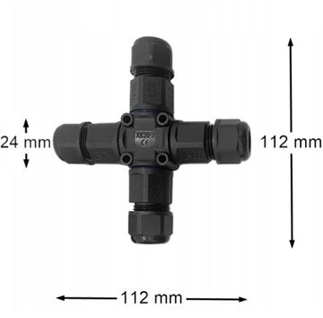 ZŁĄCZKA MUFA KABLOWA CZTEROWLOTOWA 3x4mm SZYBKOZŁĄCZKA WODOODPORNA IP68 16A