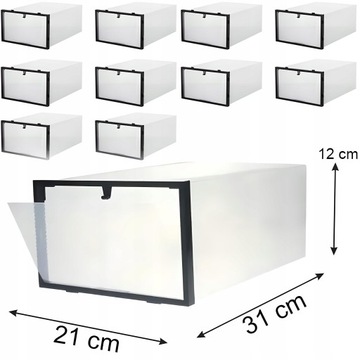 10 коробок для обуви с крышкой 31х21х12см 10шт складной органайзер для шкафа
