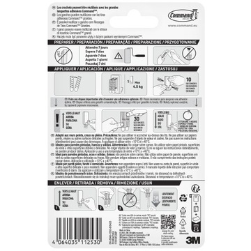 Крючок Command XL для тяжелых вещей до 4,5 кг большой белый 1 шт.