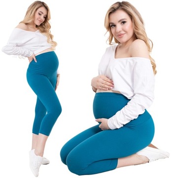 LEGGINSY CIĄŻOWE RYBACZKI Z PANELEM SPODNIE 4XL