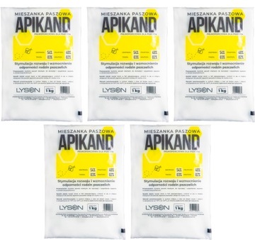POKARM APIKAND czysty CIASTO dla pszczół 1kg x 5 szt