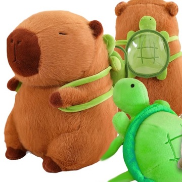 MASKOTKA KAPIBARA Z PLECAKIEM ŻÓŁWIKIEM PLUSZOWYM PLUSZAK 35 cm
