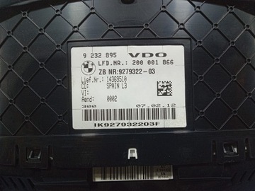 BMW 3 F30 F31 F32 PŘÍSTROJOVÁ DESKA BUDÍKY DIESEL EVROPA 9232895