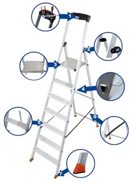 Лестница отдельностоящая KRAUSE SOLIDO 1x7 3,50 м