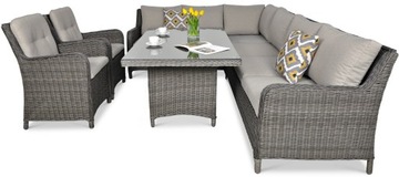 Модульный угловой диван из техноротанга MARYLAND FURNITURE SET Dark Grey