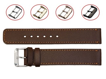 22mm DŁUGI Pasek Zegarka Ciemny Brązowy XXL GRUBY