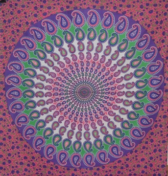Indyjska NARZUTA XXL batik orient MANDALA bawełna