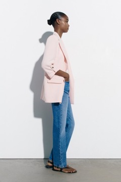 Длинный пиджак с закатанными рукавами ZARA L