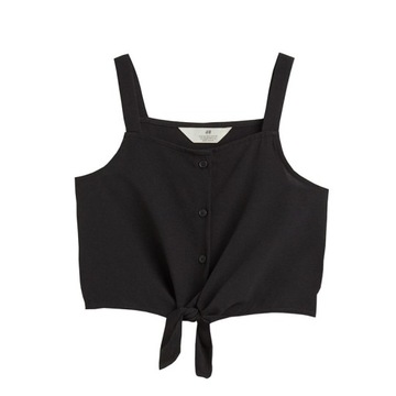 Bluzka Top z krepy z wiązanym detalem H&M r.140 9-10 Lat
