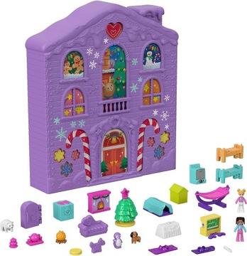 Polly Pocket HHX84 Kalendarz adwentowy Domek zimowy