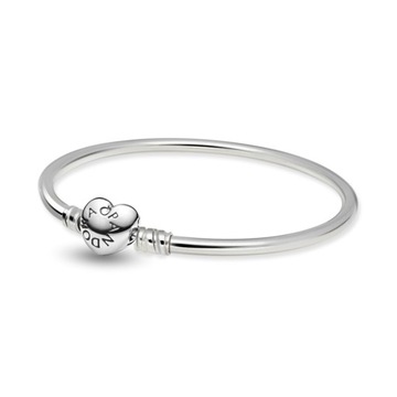 Bransoletka Pandora Bangle - Zapięcie serce 596268 19 cm