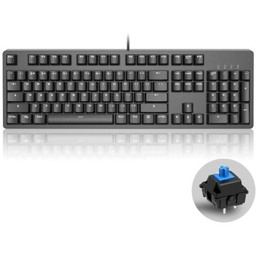 Klawiatura mechaniczna USB 104 Klawisze Białe