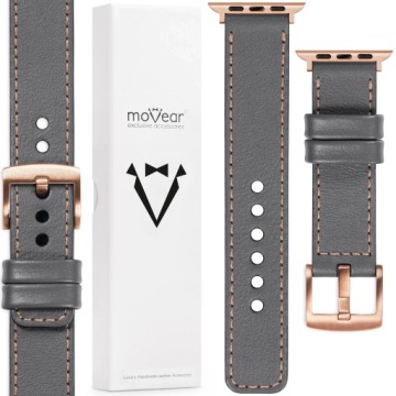 Prémiový kožený řemínek pro Apple Watch 42/41/40/38mm Elegantní Polský Movear
