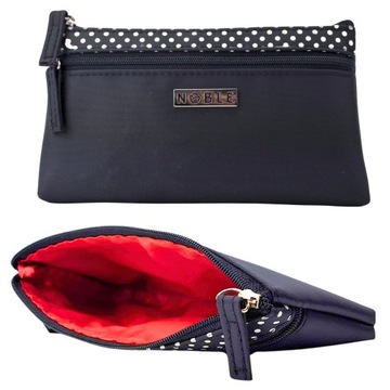 Kosmetyczka Damska Na Kosmetyki Czarna w Kropy Organizer Do Torebki Noble