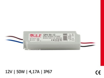 ZASILACZ LED WODOODPORNY GPV 50W 4,2A 12V IP67