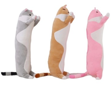 ПЛЮШЕВАЯ ПОДУШКА-МАСКОТ ДЛИННЫЙ КОТ 90см РОЗОВЫЙ КОТЕНОК