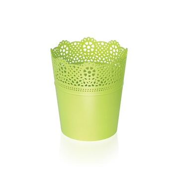 Ażurowa Doniczka Osłonka LACE DLAC180 limonka
