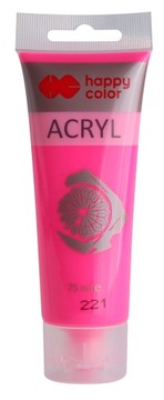 Farba akrylowa 75ml, różowy, Happy Color NR 221