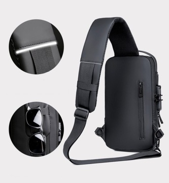 НАРЕМЕННАЯ СУМКА, ЧЕРНАЯ НАСТЕННАЯ СУМКА, ВОДОНЕПРОНИЦАЕМЫЙ USB POWER BANK