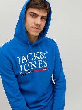 JACK & JONES bluza męska niebeski kaptur M