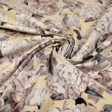 МАТЕРИАЛ ОБИВОЧНОЙ ТКАНИ ЦВЕТЫ FLORES КРЕМОВЫЙ