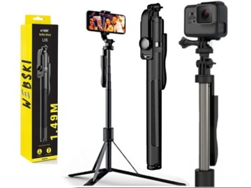 Selfie tyč Stativ 149 Cm Bluetooth dálkové ovládání
