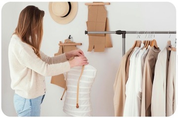 WIESZAK NA UBRANIA STOJĄCY GARDEROBA STOJAK KÓŁKA