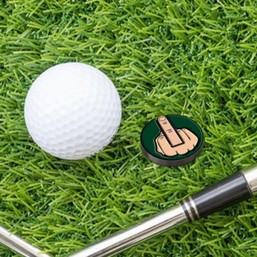 Zabawny motyw środkowego palca Golf i początkujący jasne kolory Znak piłki
