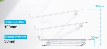 СКЛАДНАЯ ПОДСТАВКА ДЛЯ НОУТБУКА С РЕГУЛИРОВКОЙ ВЫСОТЫ