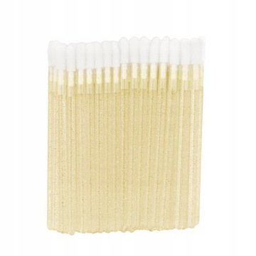 ВЕЛЮРОВЫЕ АППЛИКАТОРЫ для РЕСНИЦ и ГУБ Без волокон 50 шт БЛЕСК ЗОЛОТОЙ