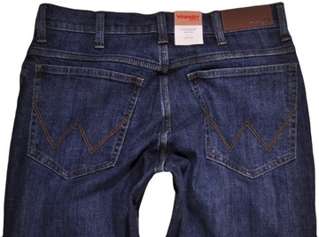 WRANGLER spodnie REGULAR blue DARK STONE jeans STRAIGHT _ W36 L34