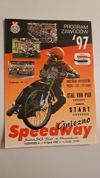 START GNIEZNO - STAL RZESZÓW 06-07-1997 - PROGRAM ŻUŻLOWY CZYSTY