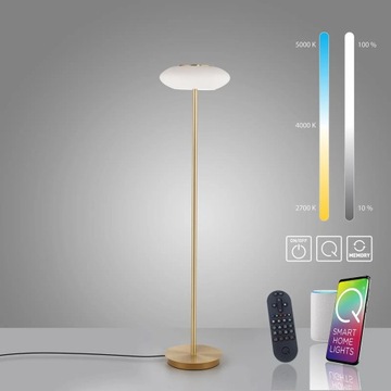 Lampa podłogowa Q-ETIENNE LED stylowa ZŁOTA