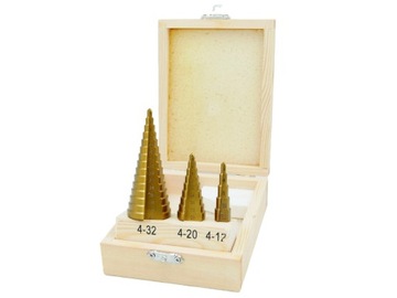 WIERTŁA WIERTŁO STOPNIOWE STOŻKOWE 4-32 TYTAN-3EL.